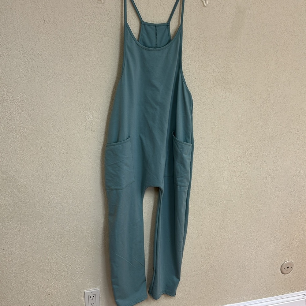 Boho womans sage Mediterranean Blue Onesie Jumpsuit size S - Picture 3 of 6